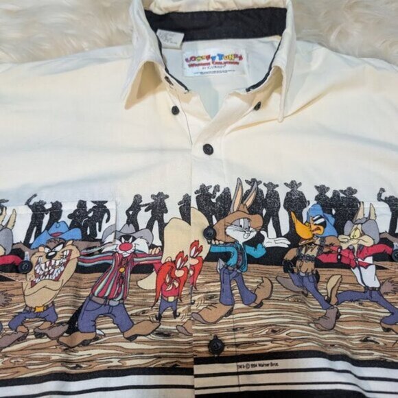 Looney Tunes Western Collection 1994 Western Button Up Shirt Size Large - Picture 6 of 10